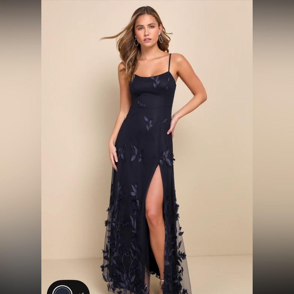 Lulu's Abundant Charm Navy Blue